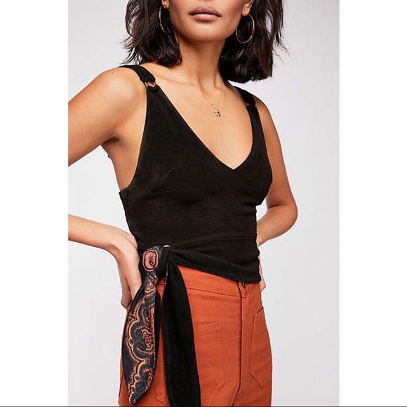 Free People Tops - Free People paisley pop tank top side sash L